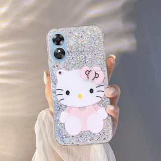 เคสโทรศัพท์มือถือ ลายกากเพชร พร้อมขาตั้งกระจก สําหรับ OPPO A17K A17 A76 A96 A16e A16K Reno8 Reno7 Z Pro 5G 4G Reno 8 8Z 8Pro 7 7Z