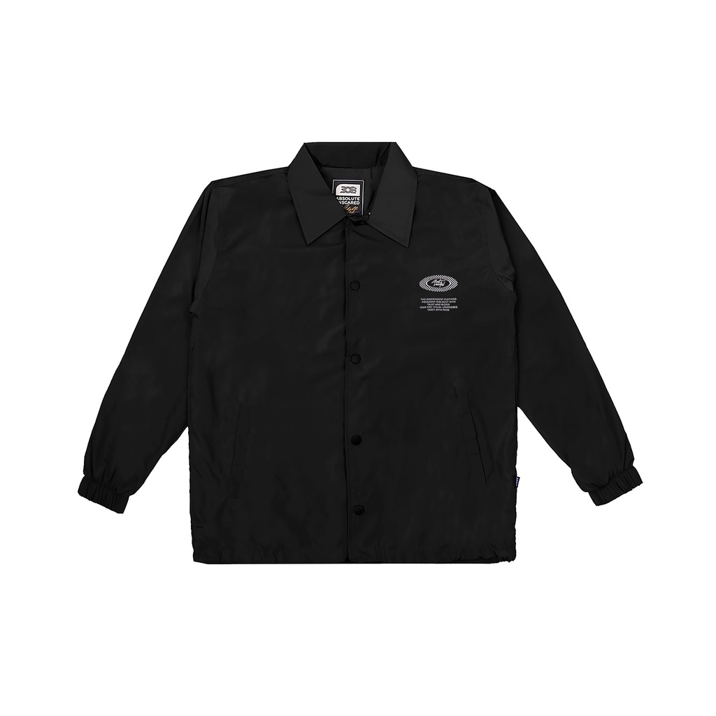 308 Abstract Coach Jacket Tag Logo Oval Checker - สีดํา