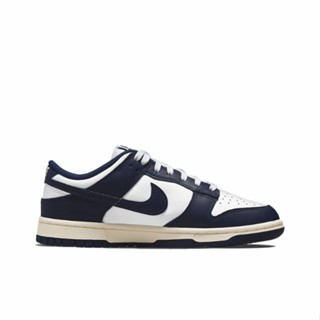 ของแท้ 100% Nike Dunk Low“Midnight Navy and White“