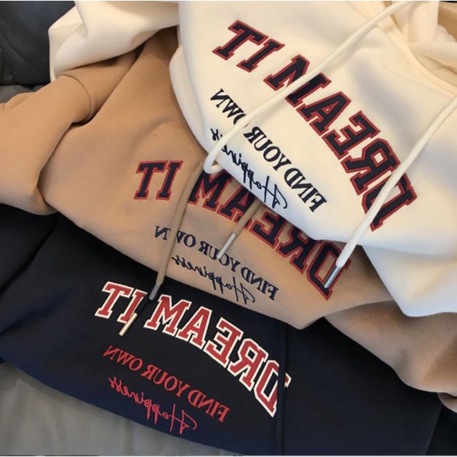 เสื้อกันหนาวแขนยาว มีฮู้ด ทรงหลวม พิมพ์ลายกราฟฟิค สไตล์เกาหลี เหมาะกับฤดูใบไม้ร่วง สําหรับผู้หญิง