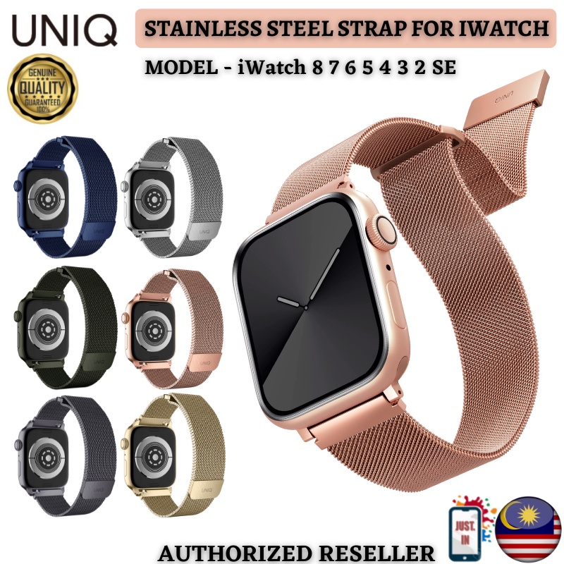 Uniq สายสแตนเลสสําหรับ iWatch 8 7 6 5 4 3 2 SE 2022 DANTE Milanese เปลี่ยนสายนาฬิกา Loop สไตล์แฟชั่น