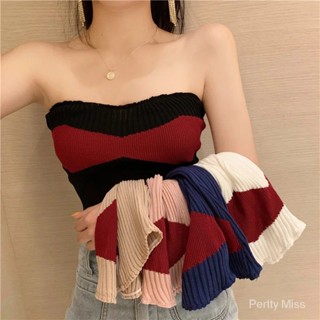 【พร้อมส่ง】 เสื้อกล้ามสายเดี่ยวแขนกุดเซ็กซี่สำหรับผู้หญิงเสื้อท่อนบนแบบสั้นเข้ารูปใส่ด้านนอกสำหรับฤดูร้อนเสื้อถักด้านใน SC2644