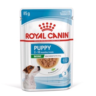 Royal Canin Mini puppy  อาหารเปียก แบบชิ้นเนื้อในซอสเกรวี่ สำหรับลูกสุนัข พันธุ์เล็ก อายุ 2 - 10 เดือน