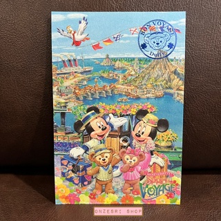 โปสการ์ด Tokyo DisneySea Exclusive ลาย Mickey &amp; Duffys Spring Voyage ตรงลายเป็นแบบปั๊มนูน มีกากเพชร