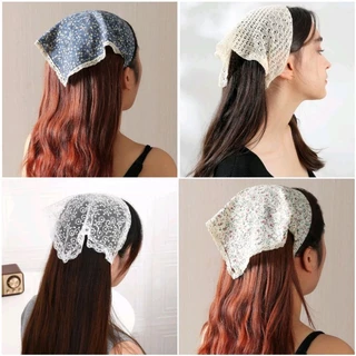 พร้อมส่ง! ผ้าคาดผมสามเหลี่ยม ผ้าโพกผมวินเทจ Vintage Kerchief