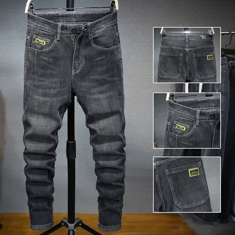 ◄Plus Size Slim Fit Men's Long Jeans Pants Dark Blue Black Grey Tapered Leg Denim Trousers Big Size 40 42 44 46 #2