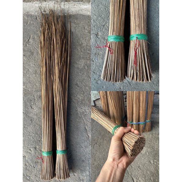 ไม้กวาดกำทางมะพร้าว โบราณ กวาดน้ำ งาน(Handmade)