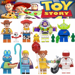 บล็อกตัวต่อเลโก้ Toy Story 4 Minifigure Buzz Lightyear Woody Jessie Alien Ducky Bo Peep T8 ของเล่นสําหรับเด็ก