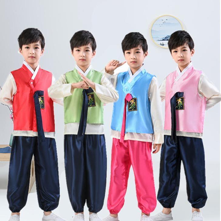 * ชุดฮันบก แบบเกาหลีแบบดั้งเดิม * ใหม่เด็กชายเกาหลีเต้นรำชุดเด็กชุดฮันบกสำหรับเด็กชุดการแสดงชนกลุ่มน้อยเสื้อผ้าเด็กฤดูใบ