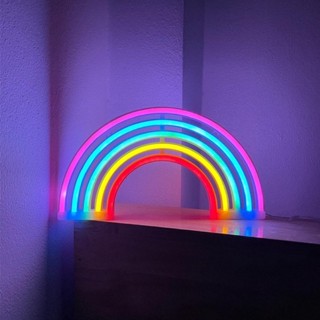 พร้อมส่ง ไฟนีออน LED สายรุ้ง สำหรับแต่งห้อง Neon Flex เก๋มากกก ใช้ได้ทั้งถ่านและ USB