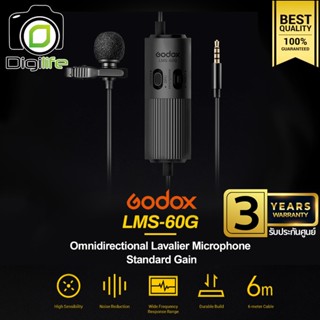 Godox Microphone LMS-60G Dual Omnidirectional Lavalier ( Camera &amp; Smartphone ) - ประกันศูนย์ Godox Thailand 3ปี