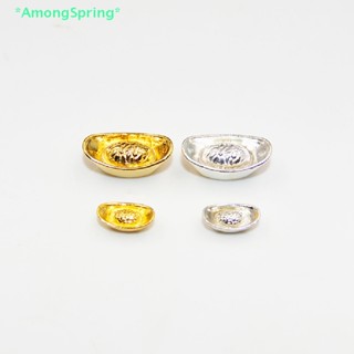 Amongspring&gt; ใหม่ โมเดลลิ่มทอง ขนาดเล็ก สีทอง อุปกรณ์เสริม สําหรับตกแต่งบ้านตุ๊กตา 10 ชิ้น