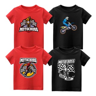 เสื้อยืด พิมพ์ลายรถจักรยานยนต์ MOTOCROSS TRAIL CROSS TRABAS สําหรับเด็ก