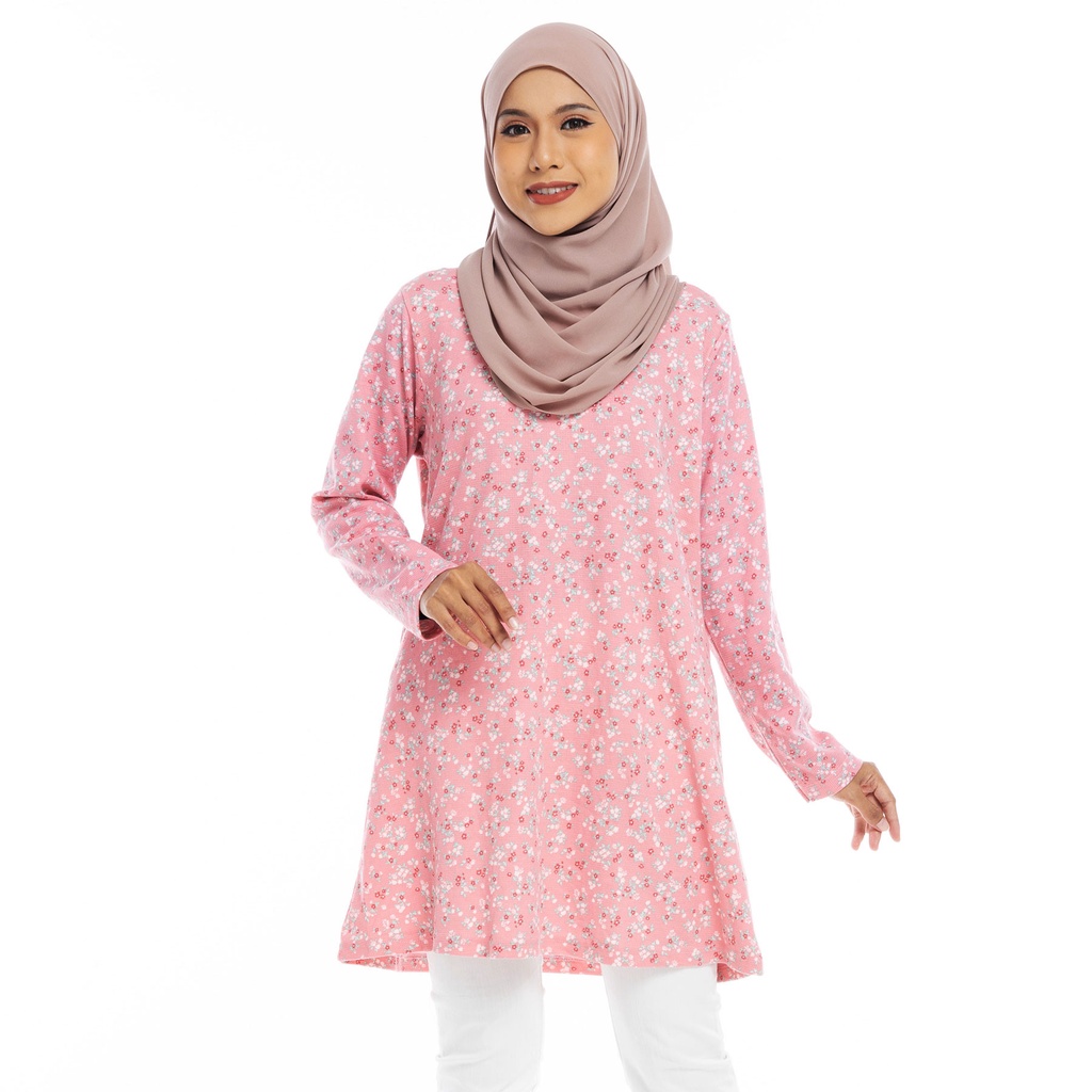 AQEELA Muslimah Basic Muslimah TShirt- สีชมพู (aq999a)