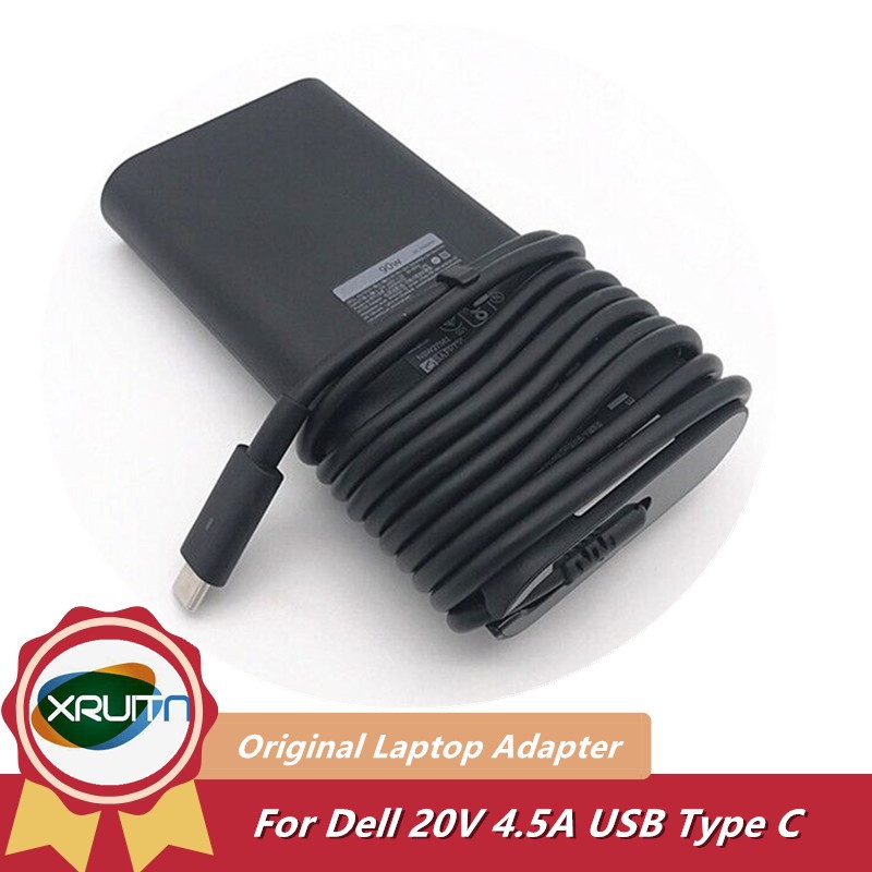 Original 20V 4.5A 90W USB-C Type-C AC Power Adapter Charger สําหรับ Dell Latitude 7400 7410 7320 738