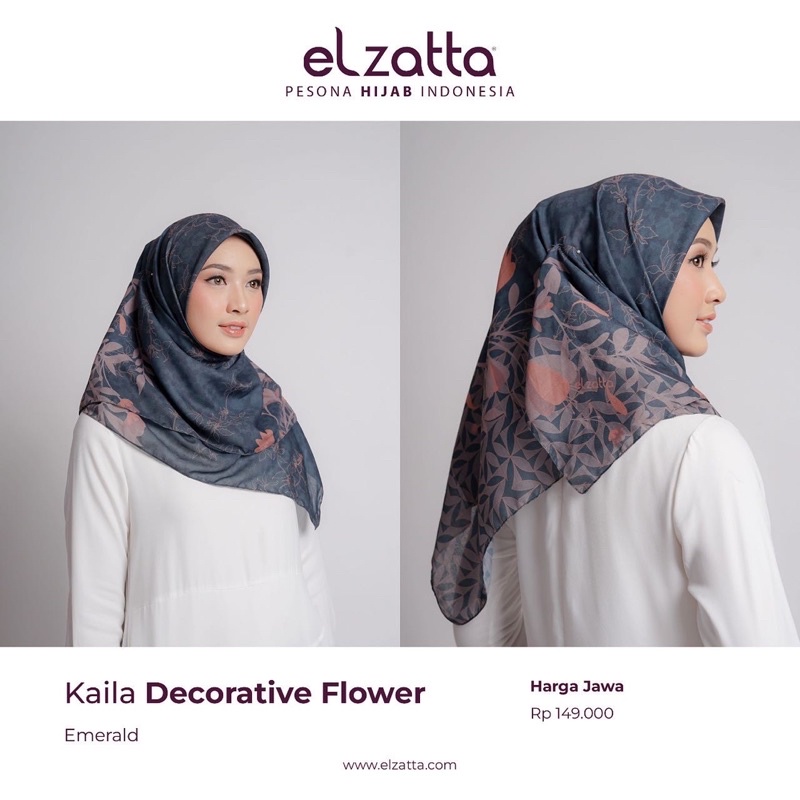 ดอกไม้ประดับ Kaila Elzatta Hijab Square Veil