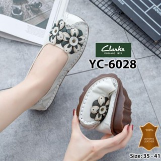 Clarks Yc-6028/clarks รองเท้าส้นแบน ลายดอกไม้ สําหรับผู้หญิง 6028