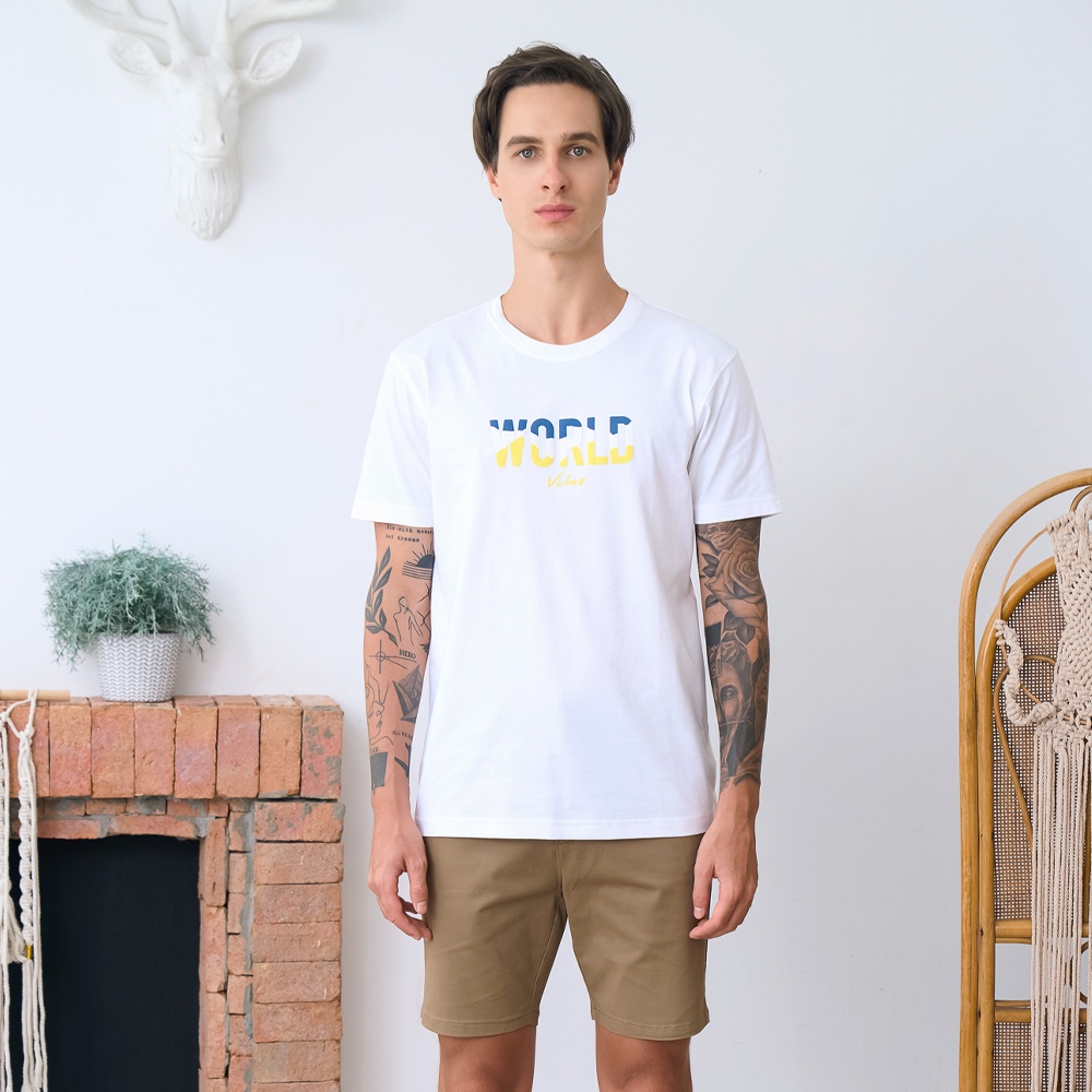 ไซส์ S-M : OASIS เสื้อยืดผู้ชาย รุ่นMTP-1768 เสื้อยืดคอกลมผ้าคอตตอน เสื้อยืดลายสกรีน