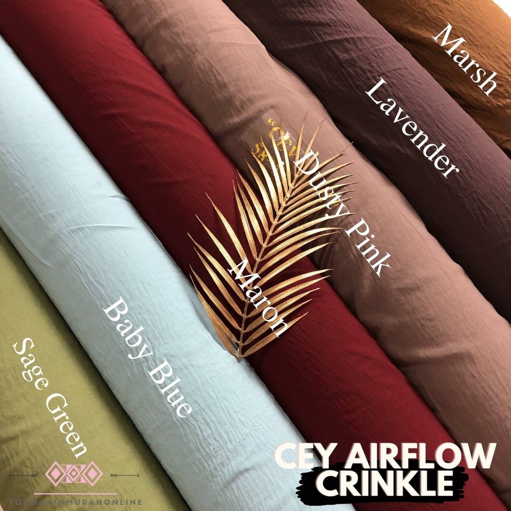 Rayon CEY Airflow CRINKLE Fabric Original Premium Super STRETCH 100% เกรด A GSM High