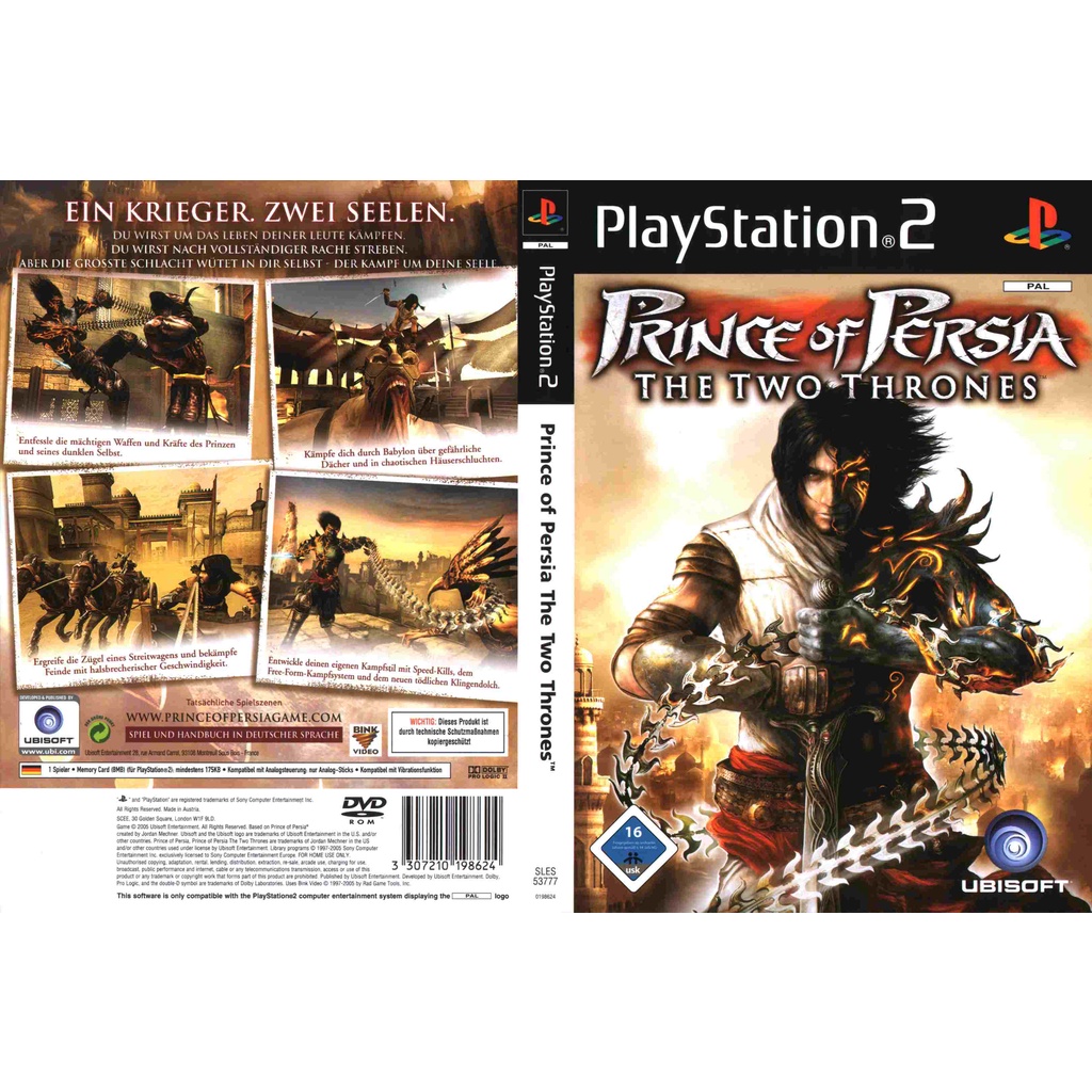 แผ่นเกมส์ Prince of Persia The Two Thrones PS2 Playstation 2 คุณภาพสูง ราคาถูก