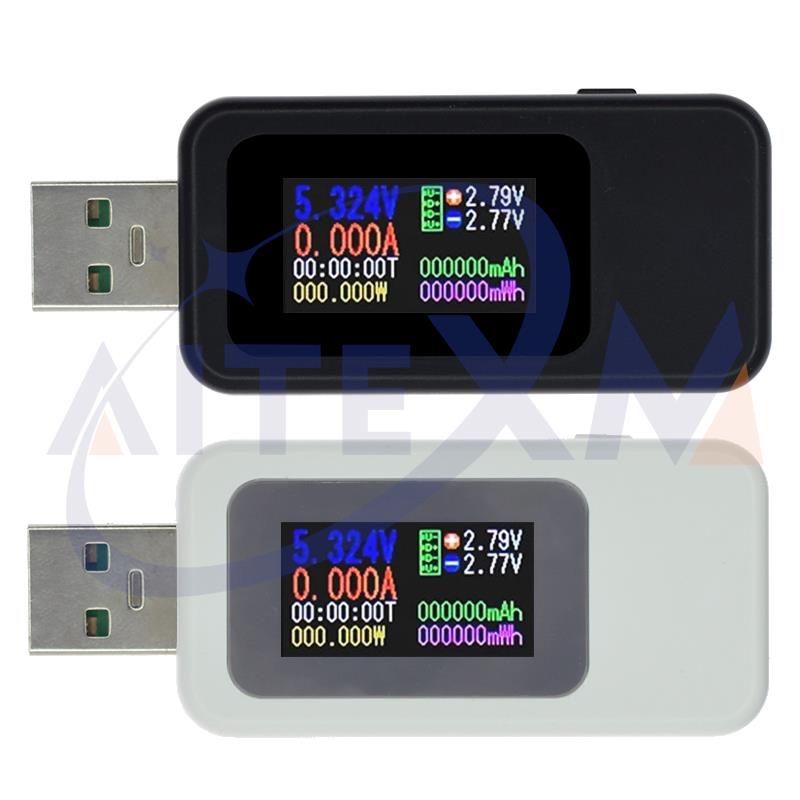 KWS-MX18L 10 in 1 USB Tester DC Digital Voltmeter Amperimetro Current Volt Meter Amp Volt Ammeter Detector Power Bank Charger Indicator ราคาถูก Shopee Lazada