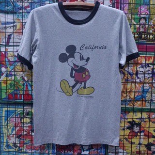 เสื้อยืดมือสอง Vintage Usa Mickey Mouse ตะเข็บเดี่ยว งานเก่าแขนจ้ำคอจ้ำ Size M อก19/ยาว27