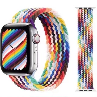 สายนาฬิกาข้อมือไนล่อนถัก ยืดหยุ่น สําหรับ Apple Watch 7 6 5 4 3 2 1 SE iWatch 38 มม. 42 มม. 40 มม. 44 มม. 41 มม. 45 มม.