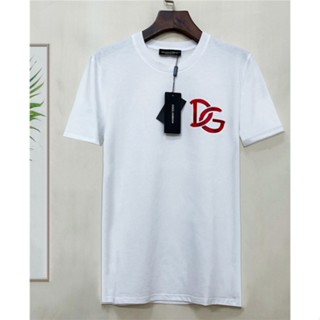 D0lce&amp;gabba ใหม่ เสื้อยืดลําลองสําหรับผู้ชาย ผ้าฝ้าย แขนสั้น คอกลม พิมพ์ลาย monogram ไซส์ S-4XL