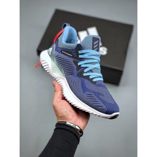 Ad Alphabounce Beyond Blue รองเท้าวิ่งลําลอง ผ้าตาข่าย ระบายอากาศ ยืดหยุ่นสูง ทนต่อการเสียดสี สีฟ้า