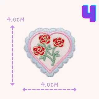 😄สติ๊กเกอร์ติดเสื้อ UC4 DIY:อาร์มติดเสื้อ ลายหัวใจ ช่อดอกไม้ ลอกกระดาษแล้วแปะได้เลย