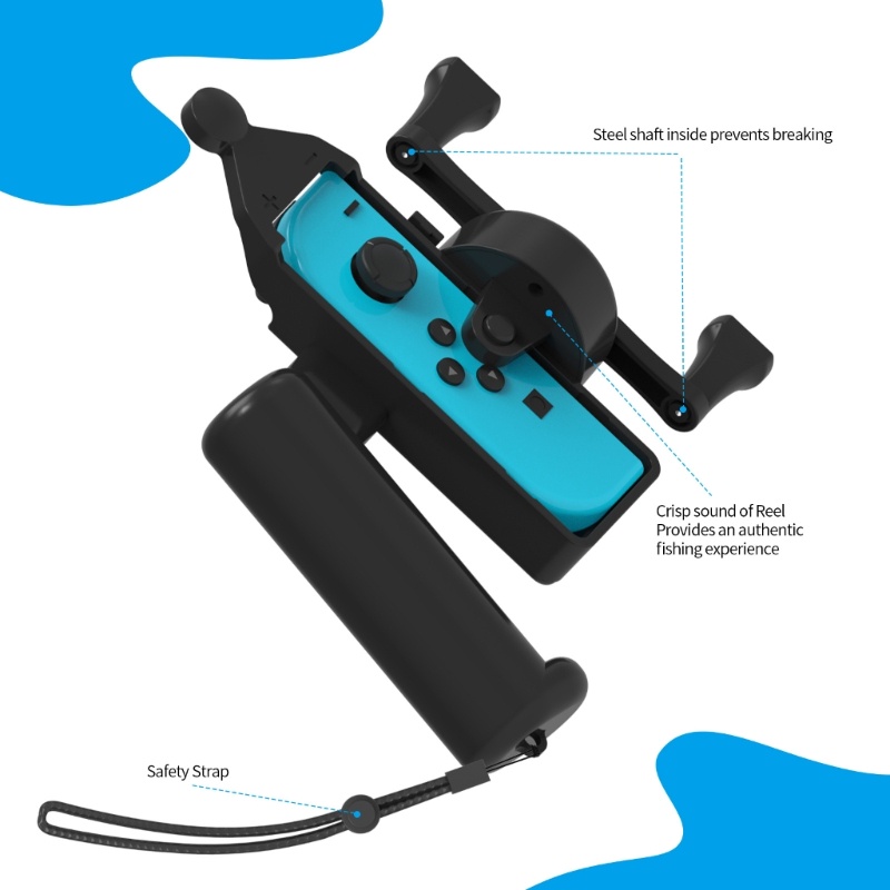 Timi2 Somatosensory เกม Handgrip Controller ผู้ถือตกปลา Rod Hand Grip การหมุน 360 องศาโรเตอร์สําหรับสวิทช์