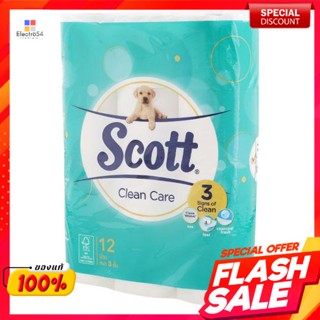 สก๊อตต์ กระดาษชำระ คลีนแคร์ 12 ม้วนScott Clean Care Tissue 12 Rolls