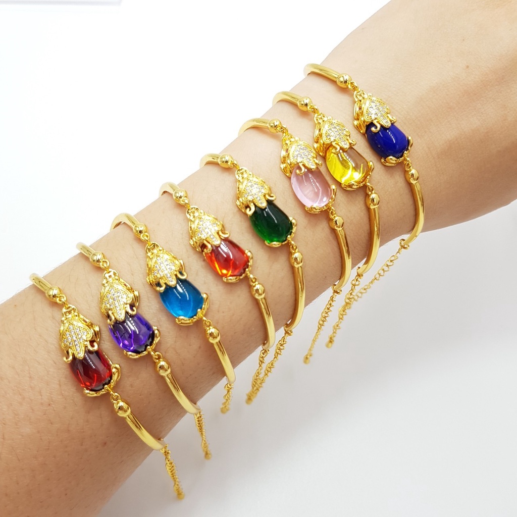 สร้อยข้อมือปี่เซียะมณีใต้น้ำ กำไลปี่เซียะเพชรพญานาค ฟรีไซส์ปรับขนาดได้เอง งานทองเหลืองเลเซอร์ทอง24K ไม่ลอกไม่ดำง่าย