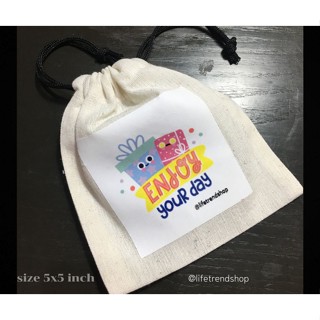 Gift bag HBDถุงของขวัญน่ารัก แยกเก็บของ เก็บหูฟังไอโฟน กุญแจขนาด 5x5inch หลายดีไซน์