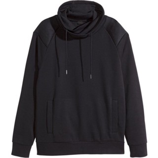 เสื้อกันหนาวชาย คอปีน มีเชือกรูดที่คอ  Funnel-collar sweatshirt