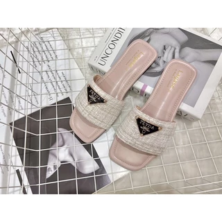 Afashion รองเท้าแตะผ้าทวิสติดอะไหล่PDมาใหม่ไฮโซมาก มีไซด์36-44สินค้าพร้อมส่งนะคะ