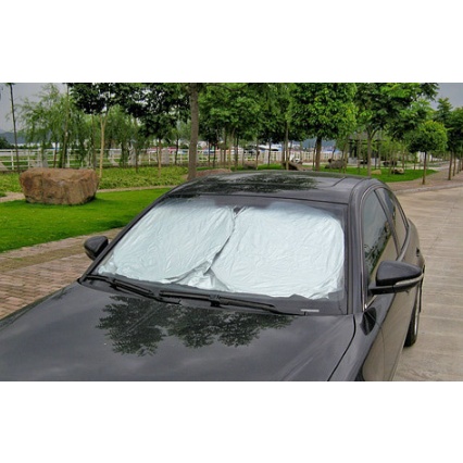 ผ้าปิดกระจกหน้ารถกันแดด (สีเทา ขนาด70 *150 เซน) ม่านบังแดดรถยนต์ ม่านบังแดด