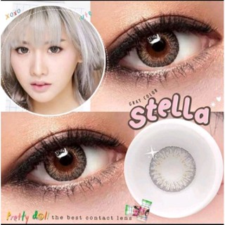 คอนแทคเลนส์ บิ๊กอาย รุ่น Stella เทา/Gray มีค่าสายตาปกติ (0.00) ละมุน แต่งหน้าเจ้าสาว