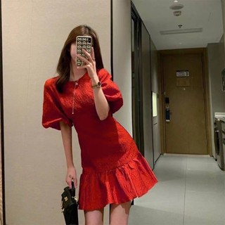 ❤️❤️❤️RED MID DRESS❤️❤️❤️งานไทยผ้าดี