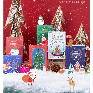 สติ๊กเกอร์ลายคริสต์มาส christmas sticky กล่อง 40 ชิ้น