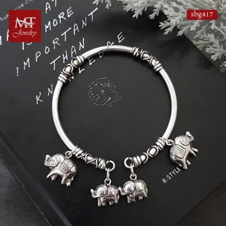 MT กำไลข้อมือเงินแท้ ตุ้งติ้ง รูปช้าง ข้อมือ 16, 17 ซม. Solid 925 Sterling Silver Bangle (sbg417) MT Jewelry มณีธารา