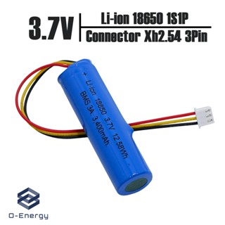 Battery pack 18650 1S1P 3.7V 3,400mAh  Connector Xh2.54 3Pin มีวงจรป้องกันภายใน  BMS 3A.