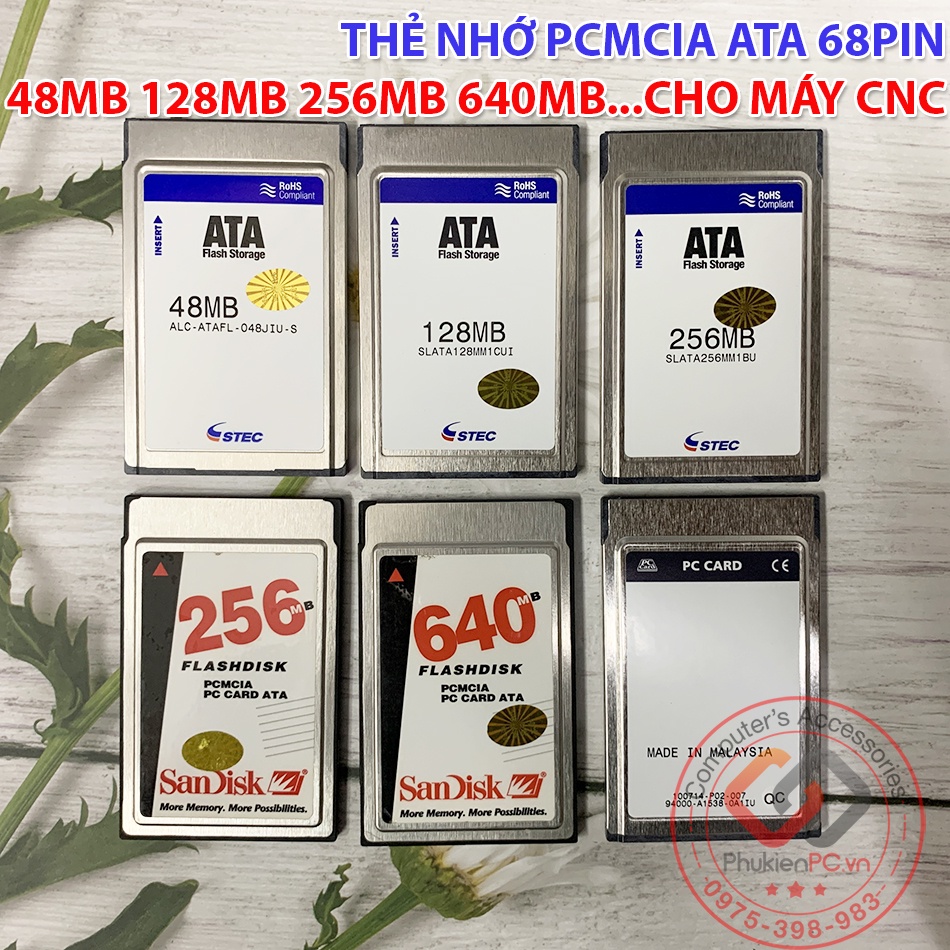 การ์ด PCMCIA 68Pin ประเภทสําหรับเครื่อง CNC, 48MB, 128MB, 256MB, 640MB, 1GB, 2GB, 4GB, 8GB ATA-IDE ก