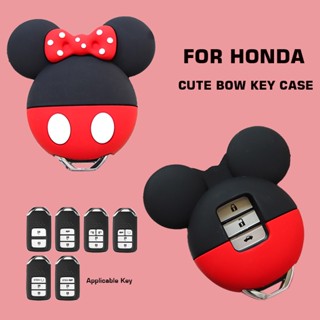 Cute Bow Design Car Key Case  for Honda Fit Lucky Vezel City Civic Jazz BRV BR-V HRV HR-V Shuttle Gp8 Shell Holder Keych