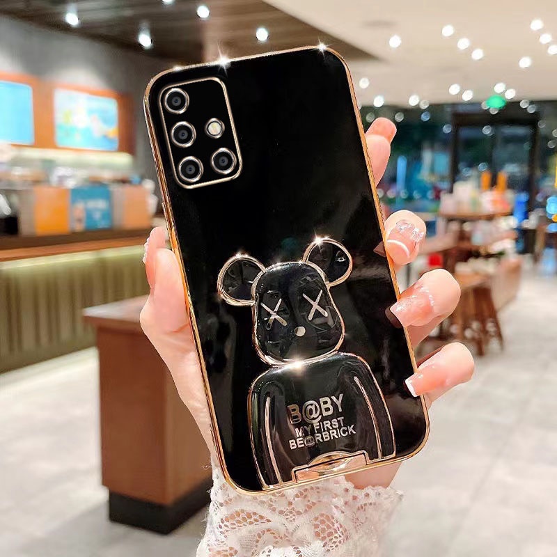 เคส Samsung A71 A51 A31 A50 A30S A20 A10 S เคสโทรศัพท์มือถือ แบบยืดหดได้ ลาย Bearbrick สําหรับ