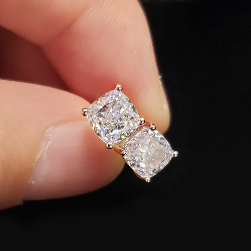 925 เงินสเตอร์ลิงเบาะตัดคริสตัล Cubic Zirconia ต่างหูสตั๊ดผู้หญิงอเนกประสงค์หูเจาะอุปกรณ์เสริมที่ดีที่สุดอินเทรนด์เครื่องประดับ