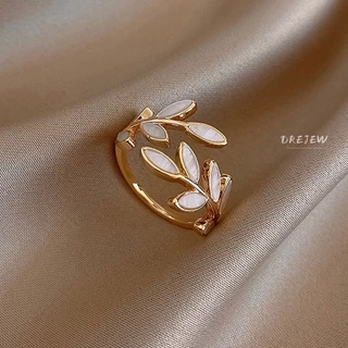 DREJEW สร้อยข้อมือ แหวนแฟชั่น ชุบไฟฟ้า ประดับเพทาย เพชร รูปผีเสื้อ หัวใจ สไตล์เกาหลี หรูหรา ระดับไฮเอนด์