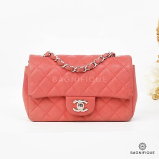 CHANEL CLASSIC MINI 8 PINK CAVIAR SUEDE SHW