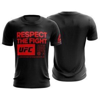 เสื้อยืดผ้าฝ้าย เสื้อยืดพิมพ์ลายพรีเมี่ยม เสื้อยืดไมโครไฟเบอร์ พิมพ์ลาย UFC Respect The Fight