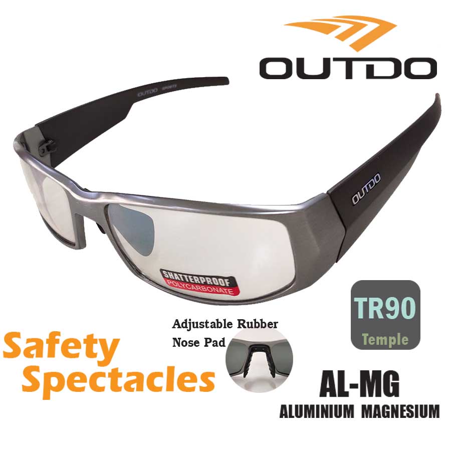 แว่น Safety Outdo กรอบ Aluminium Magnesium AL115 เลนส์ Hard PC or Polarized ป้องกัน UV400